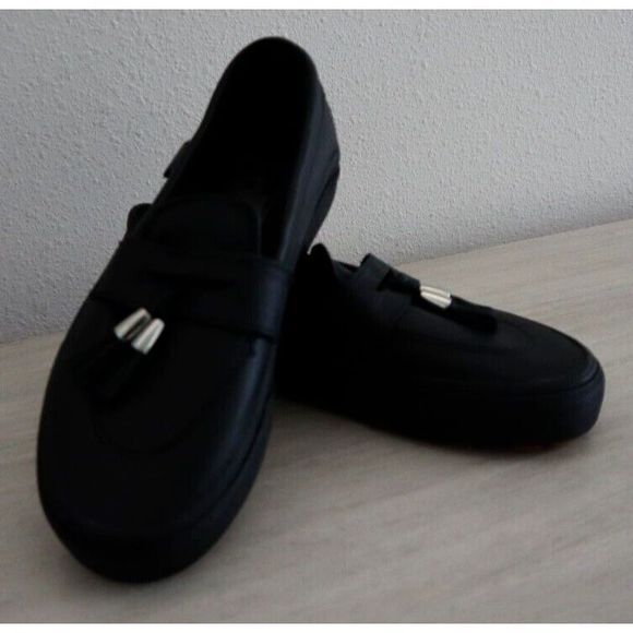 Vans VN0A5KRBA6H Men's Sz 4.5 Women's 6 Black Check Tassel Leather Loafers - Picture 2 of 7